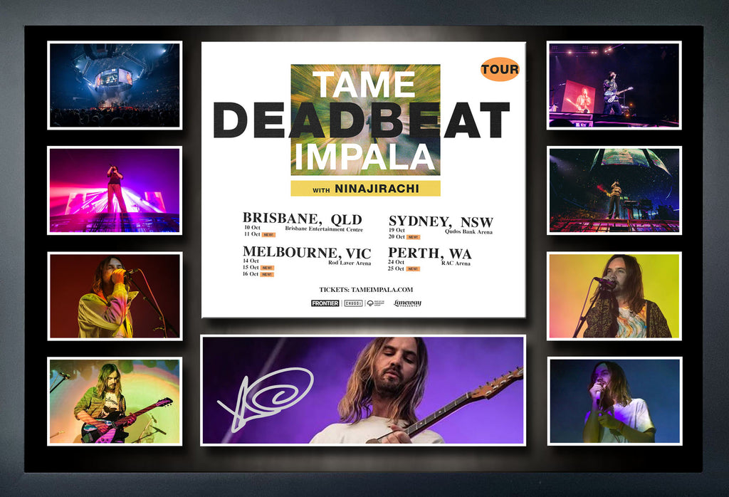 Tame Impala 'Deadbeat' Signed & Framed 2026 Australian Tour Tribute Memorabilia
