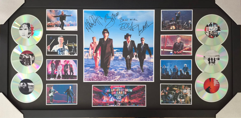 U2 The Greatest Show on Earth Tour Signed & Framed CD Discography Memorabilia