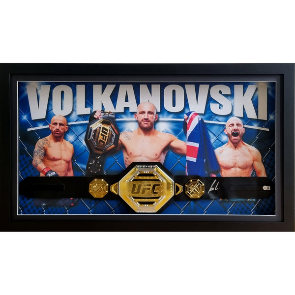 Alexander Volkanovski Signed & Framed UFC Roleplay Belt - Beckett BAS #BU14928