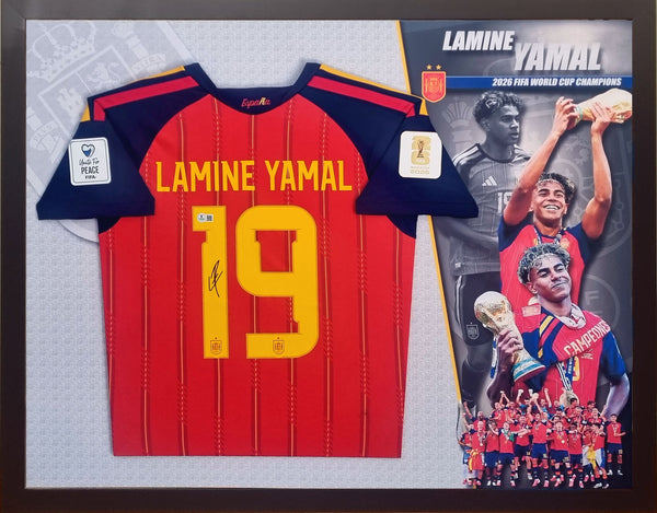 Lamine YAMAL Spain 2026 World Cup Champions Signed & Framed Jersey (Beckett)