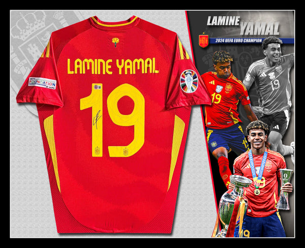 Lamine YAMAL Spain 2024 EURO Champions Signed & Framed Jersey (Beckett)