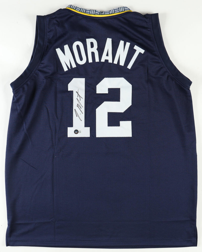 Ja Morant Signed Jersey (Beckett) Memphis Grizzlies - Blue