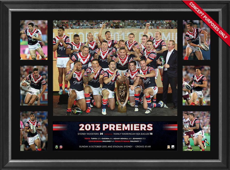 2013 Sydney Roosters Premiers Tribute Frame Fully Licensed by the NRL