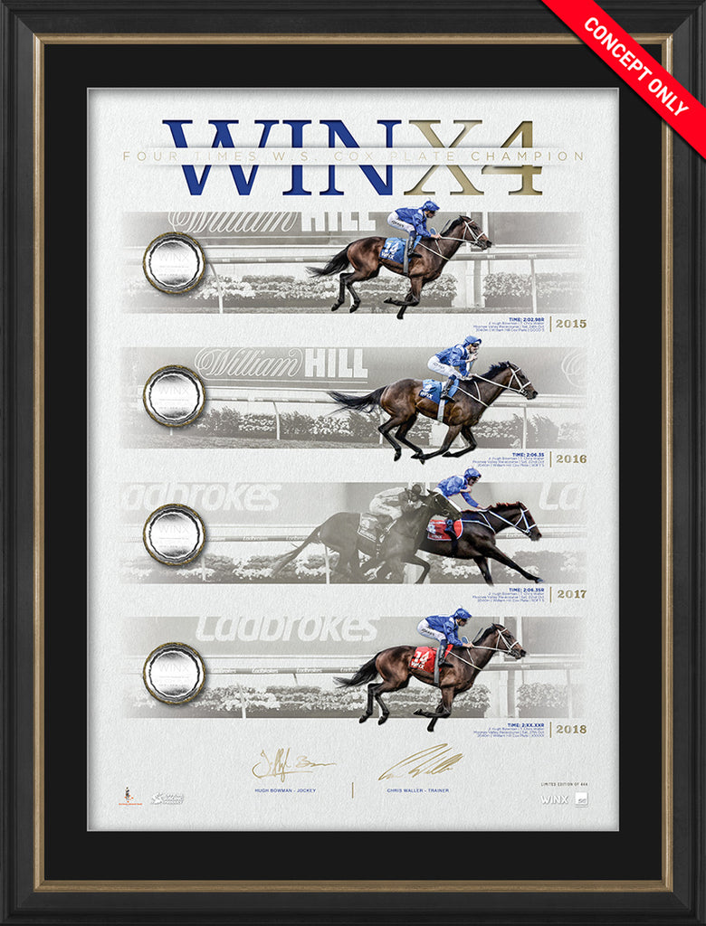 Winx 4 Cox Plates Dual Signed & Framed Limited Edition Lithograph – Bowman Waller