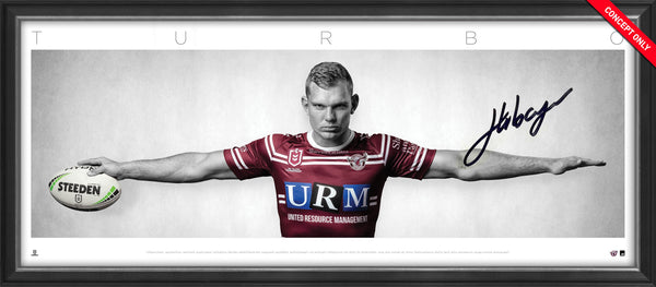 Tom Trbojevic Manly Sea Eagles Signed & Framed ‘TURBO’ Full Size Wings Tribute.