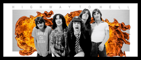 ACDC 'Highway to Hell' Wings style framed lithograph