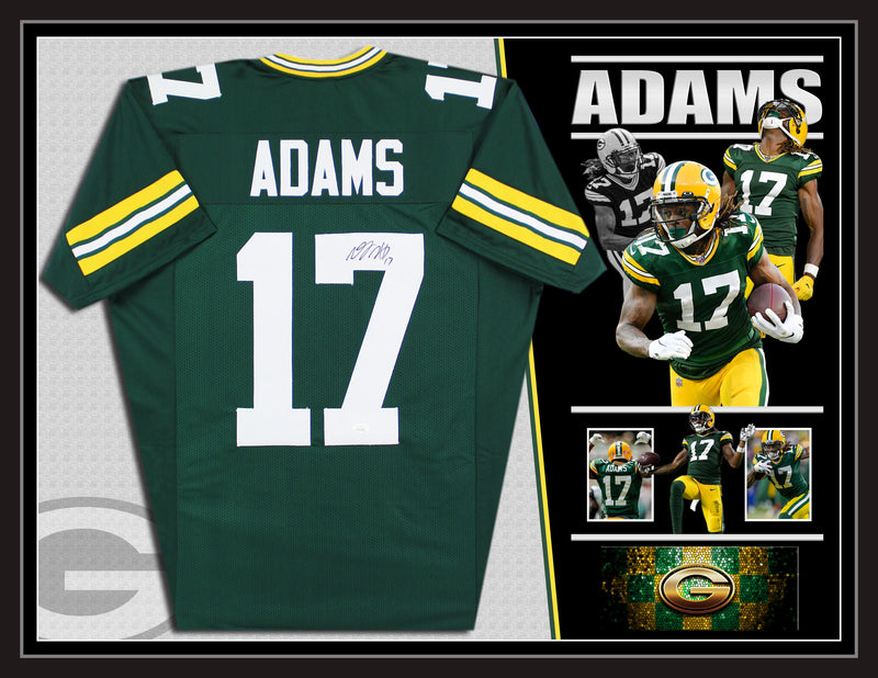 Davante ADAMS Green Bay Packers NFL Signed Framed Pro Style Jersey Wicked Memorabilia Store