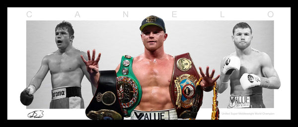 Canelo ALVAREZ Unified Wings style Lithograph FRAMED