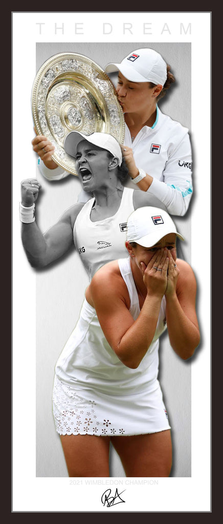 Ash Barty 2021 Wimbledon Champion 'The Dream' Framed Wings Style Lithograph