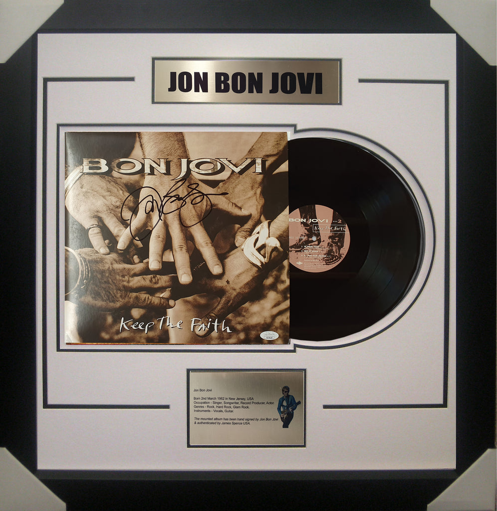 JON BON JOVI Signed & Framed Vinyl Album James Spence JSA Authenticated GG78187