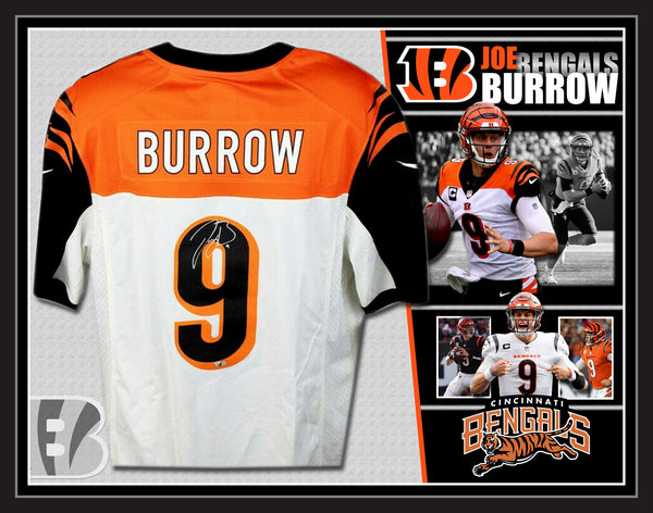 Joe Burrow Autographed & Framed Cincinnati Bengals Nike Football Jersey (Fanatics)