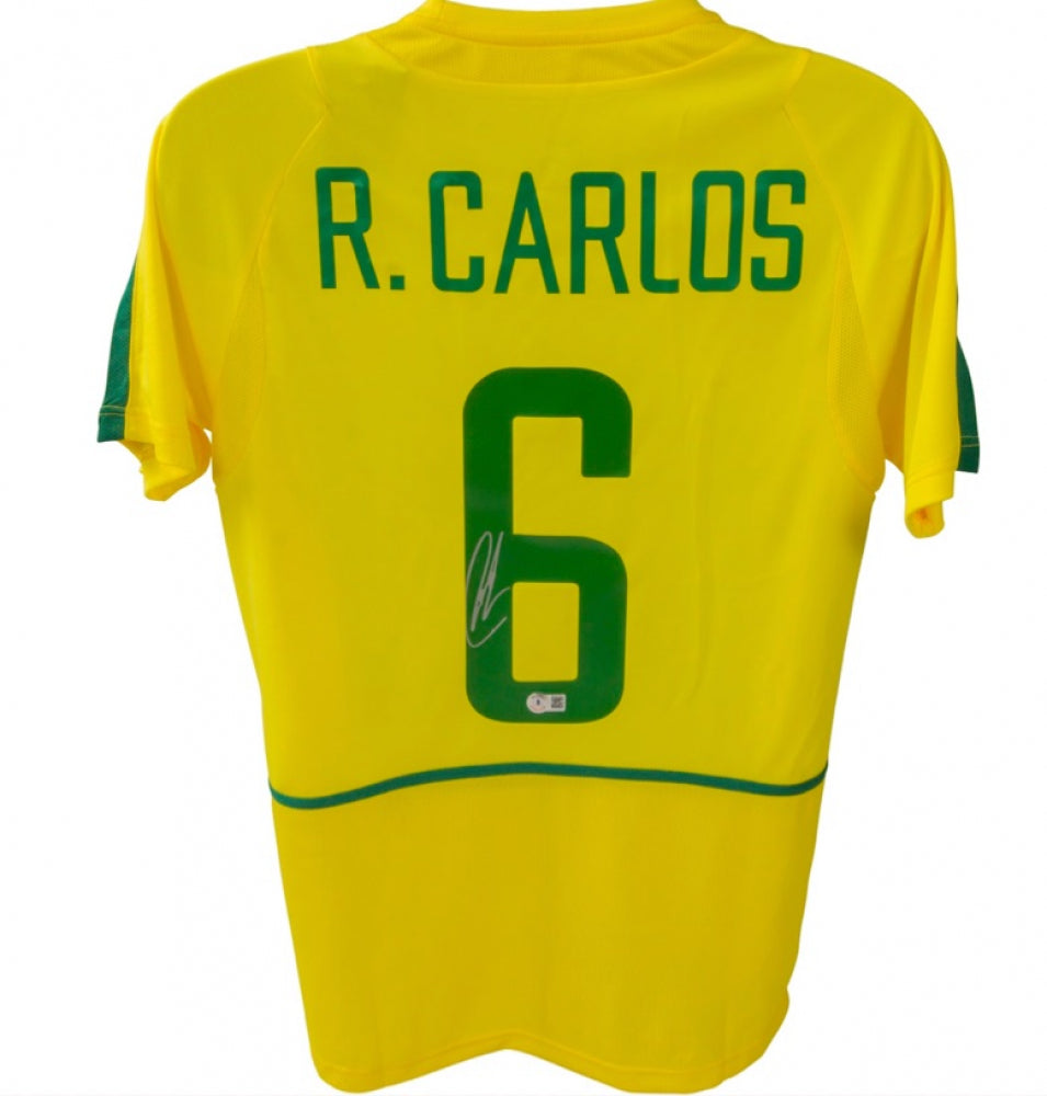 Roberto CARLOS Signed Brazil Nike on-field style Jersey (Beckett - BAS)