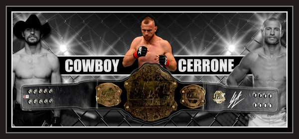 Donald "Cowboy" Cerrone Signed & Framed Full-Size UFC Championship Belt - Exclusive signing session !