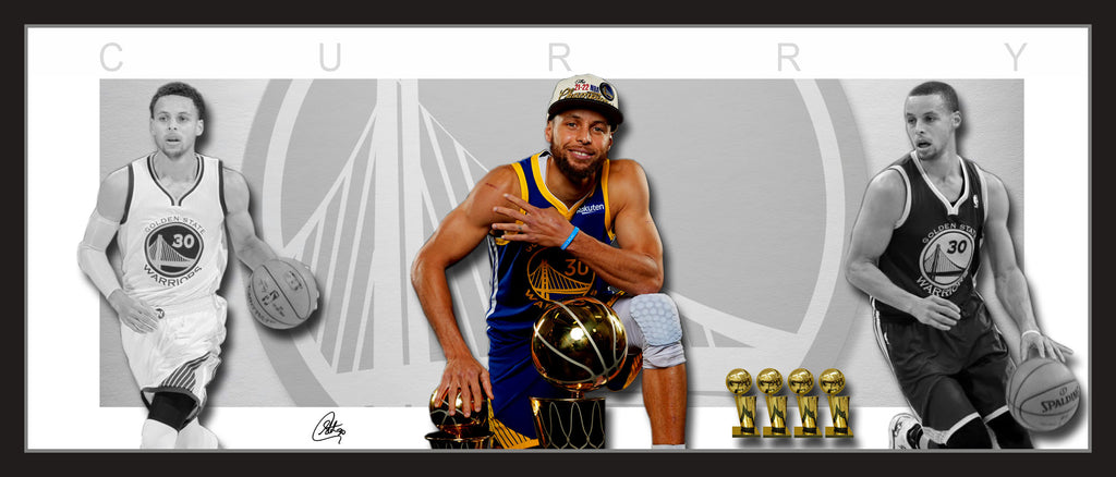Steph CURRY Golden State Warriors Champions Framed Lithograph