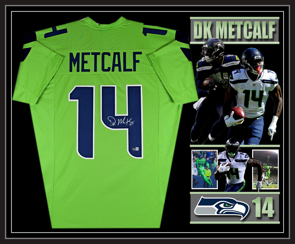 DK Metcalf Seattle Seahawks Signed & Framed Custom Jersey (Beckett)