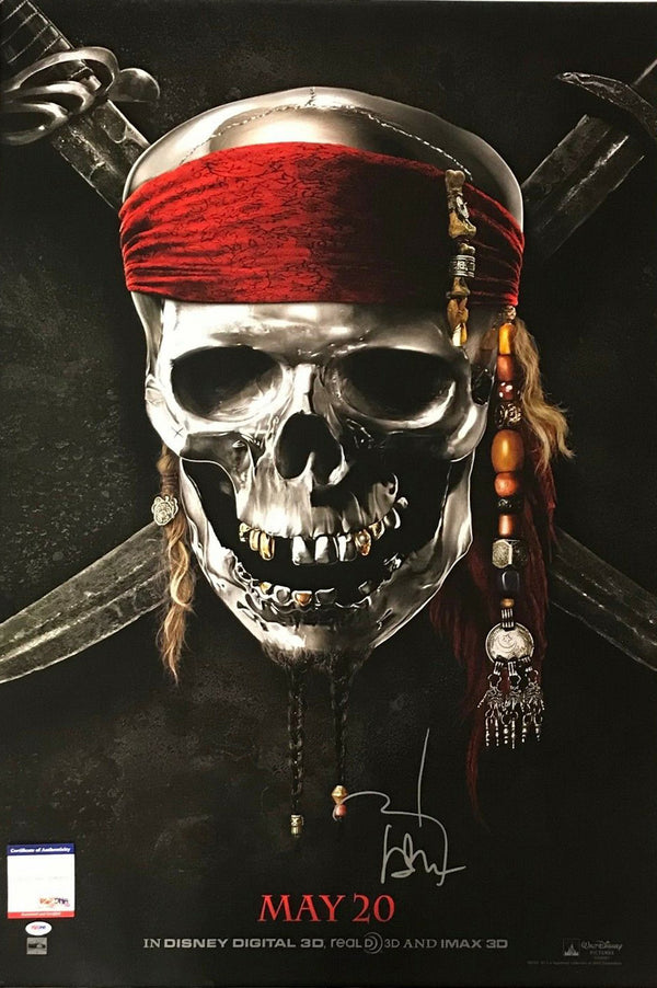 Pirates of the Caribbean Johnny Depp Signed & Framed 27x40 inch Movie Poster - PSA DNA #AD93813