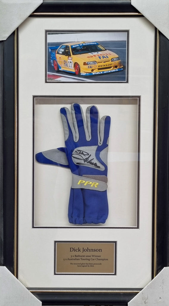 Dick JOHNSON Bathurst 1000 Signed & Framed Race Glove