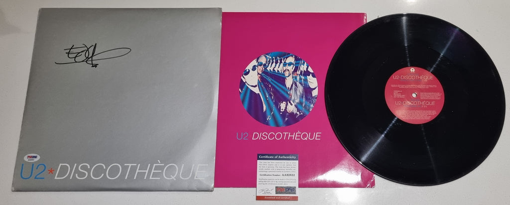 U2 Discotheque The Edge personally hand signed vinyl album PSA DNA #AA82822