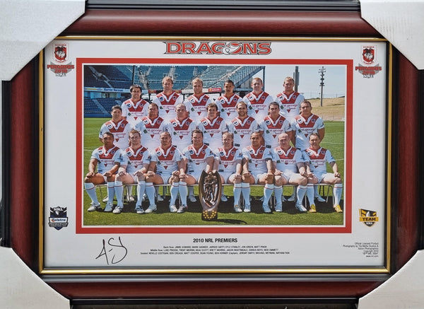 St George Illawarra Dragons 2010 NRL Premiers Signed & Framed Photo