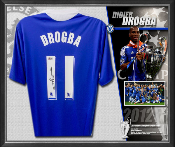 Didier Drogba Signed & Framed Chelsea Adidas Jersey (Beckett - BAS)