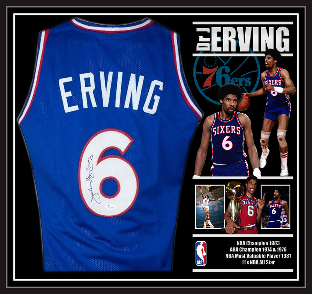 Julius Erving Dr J Autographed Philadelphia 76ers Basketball Jersey - James Spence JSA COA