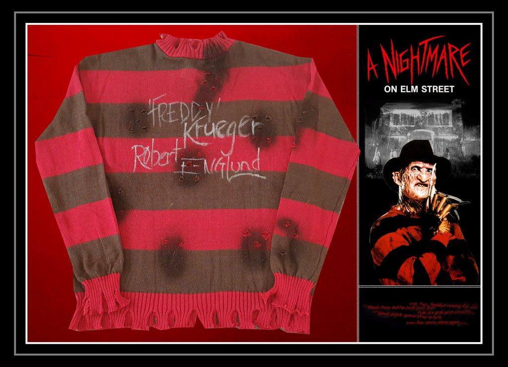 Freddy Krueger Official Nightmare on Elm Street Robert Englund Hand signed & Framed Jumper