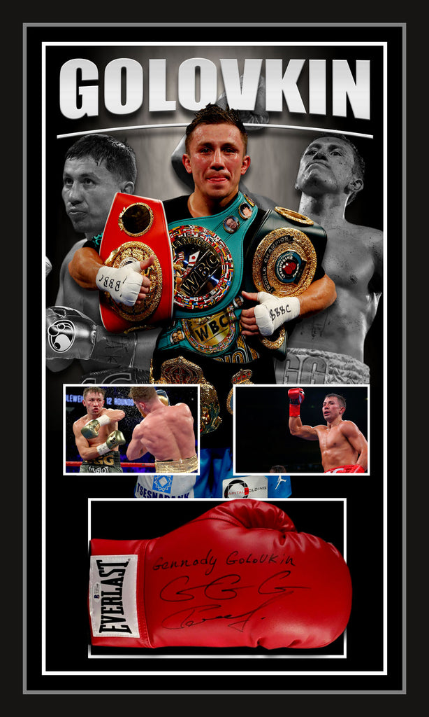 Gennady Golovkin Triple G Signed & Framed Boxing Glove with Online Authentics Authentication