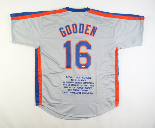 Dwight / DOC Gooden Autographed Signed Blue TB Custom Stitched Baseball  Jersey XL- JSA Hologram