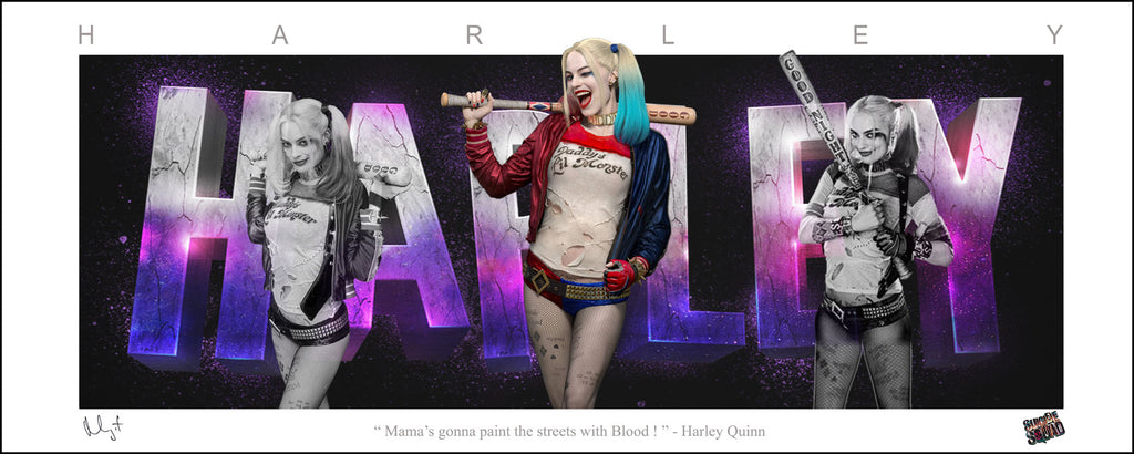 Harley Quinn Margot Robbie Suicide Squad unframed lithograph