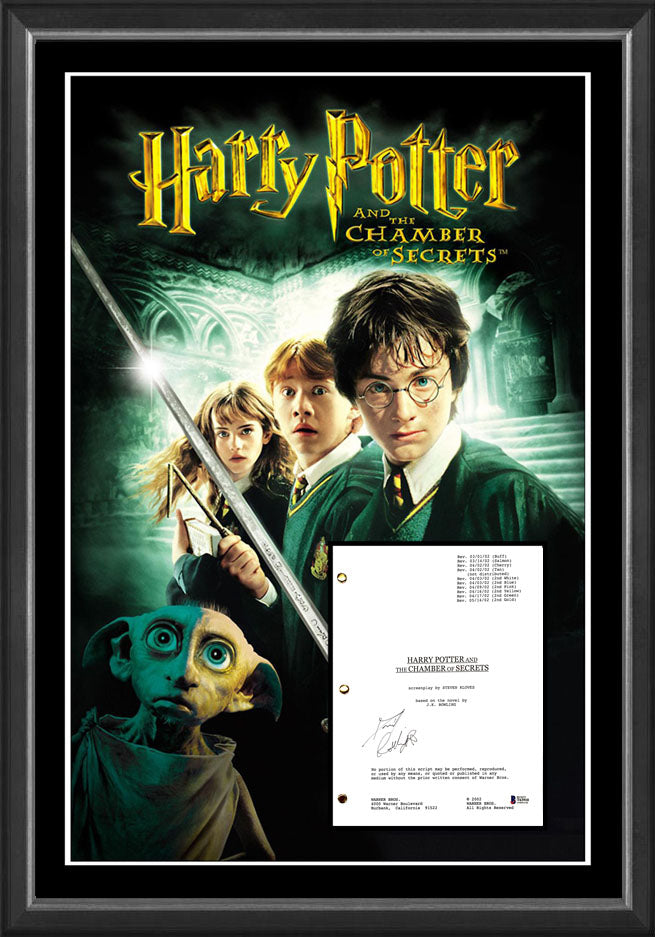 HARRY POTTER and the Chamber of Secrets - Daniel Radcliffe Signed & Framed Movie Script Case with Beckett USA authentication !!!!