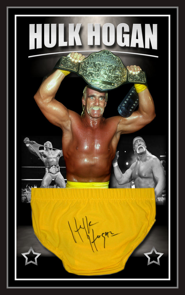 Hulk Hogan Signed & Framed Wrestling Trunks (PSA DNA)