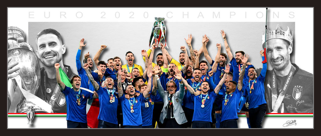 Italy 2020 EURO CHAMPIONS Framed Wings style Lithograph