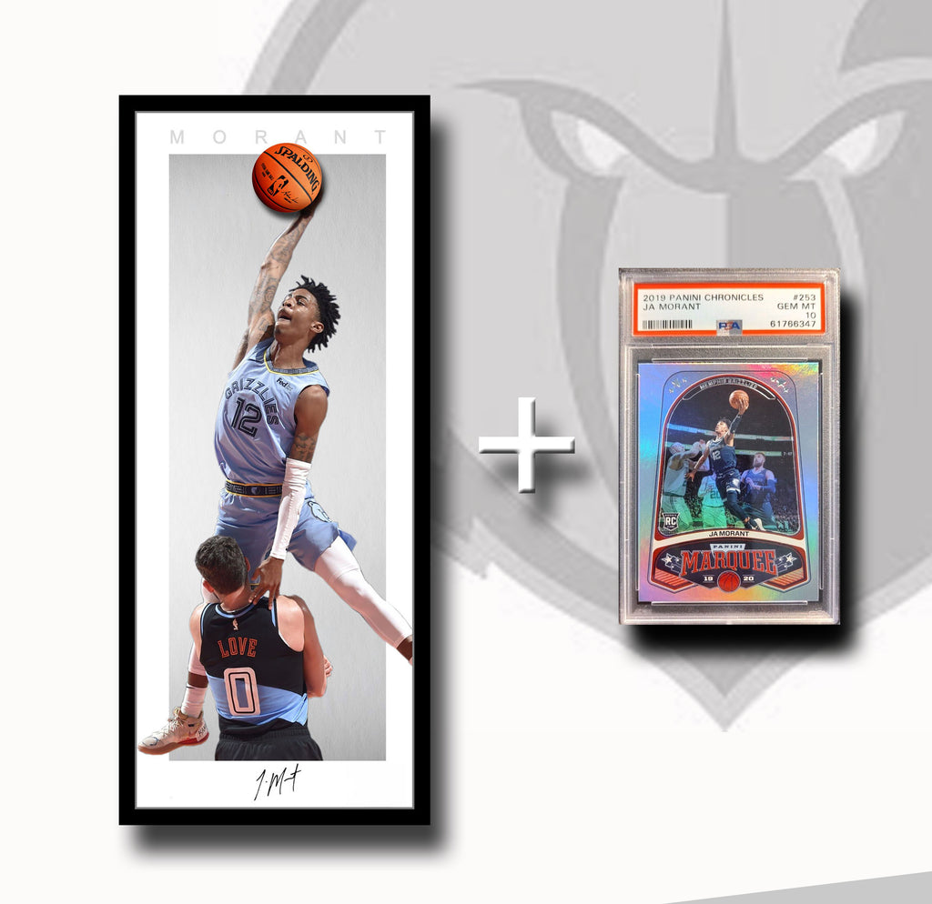 Ja Morant MEGA DEAL - 2019 Panini Marquee Chronicles PSA Graded 10 + Wings Framed Lithograph