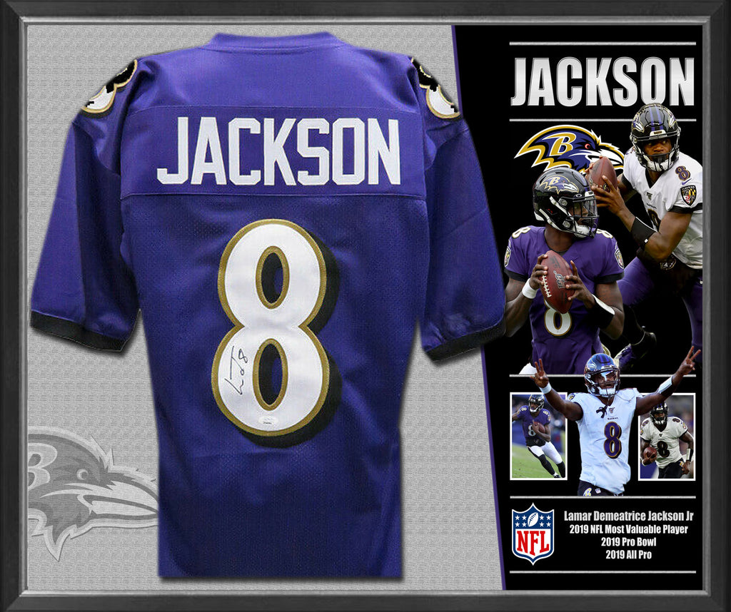 Lamar JACKSON Baltimore Ravens Signed & Framed NFL Jersey (James Spence)