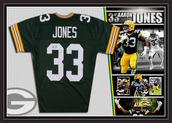 Aaron JONES Green Bay Packers Signed & Framed Pro Style Jersey (Beckett)