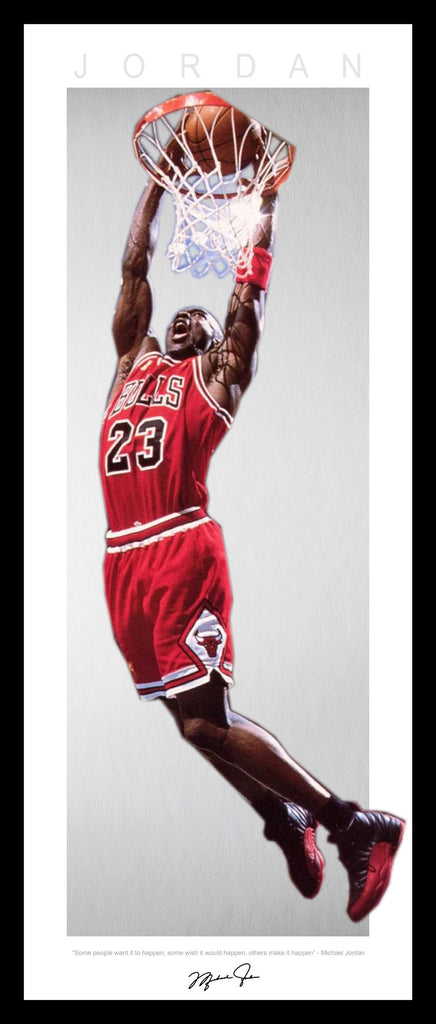 Michael Jordan Chicago Bulls Vertical Wings lithograph framed