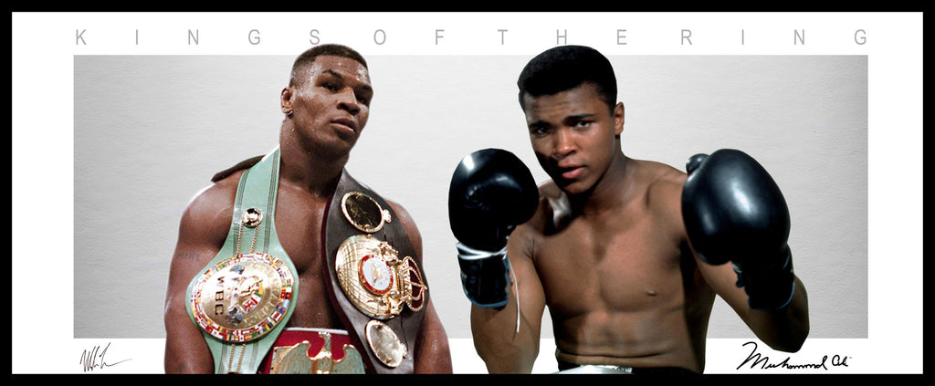 Kings of the Ring - Muhammad Ali & Mike Tyson WINGS Framed