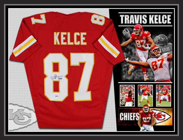 Travis KELCE Kansas City Chiefs Signed & Framed Custom Jersey