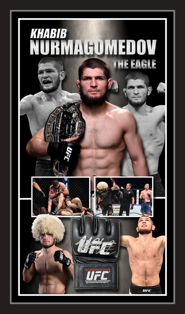 Khabib Nurmagomedov 'The Eagle' Hand Signed & Framed UFC Glove Deluxe (James Spence)