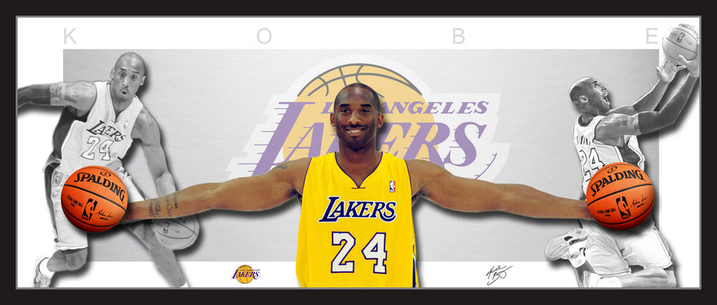 Kobe BRYANT LA Lakers Double Trouble WINGS Tribute FRAMED