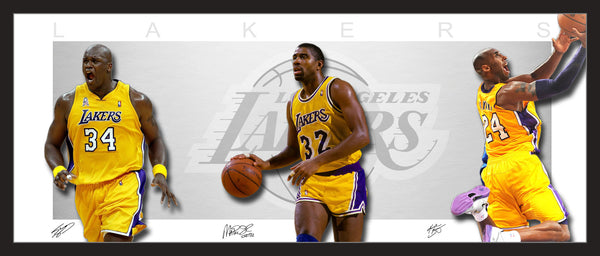LAKERS Wings Style Framed Wings Lithograph - Bryant Johnson O'Neal