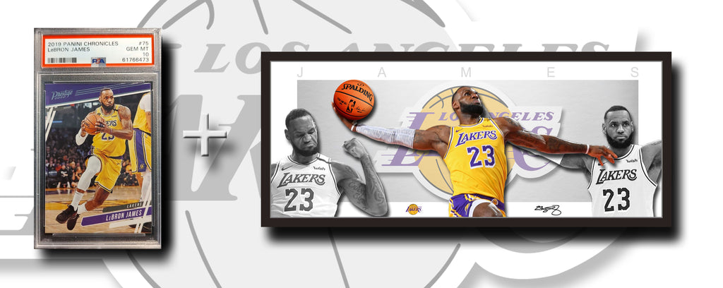 LeBron JAMES Lakers MEGA DEAL - 2019 Panini Chronicles PSA Graded 10 + Wings Framed Lithograph