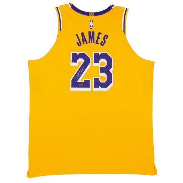 LeBron James Signed Los Angeles Lakers Gold Jersey with Upperdeck Authentication