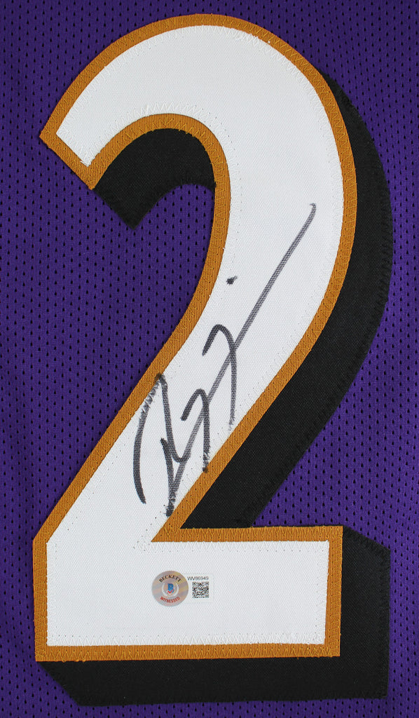 Ray Lewis Signed Purple Custom Football Jersey (Beckett Hologram