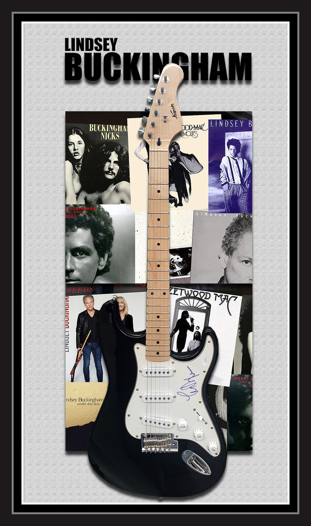 Lindsey BUCKINGHAM Fleetwood Mac Signed & Framed Electric Guitar (James Spence)