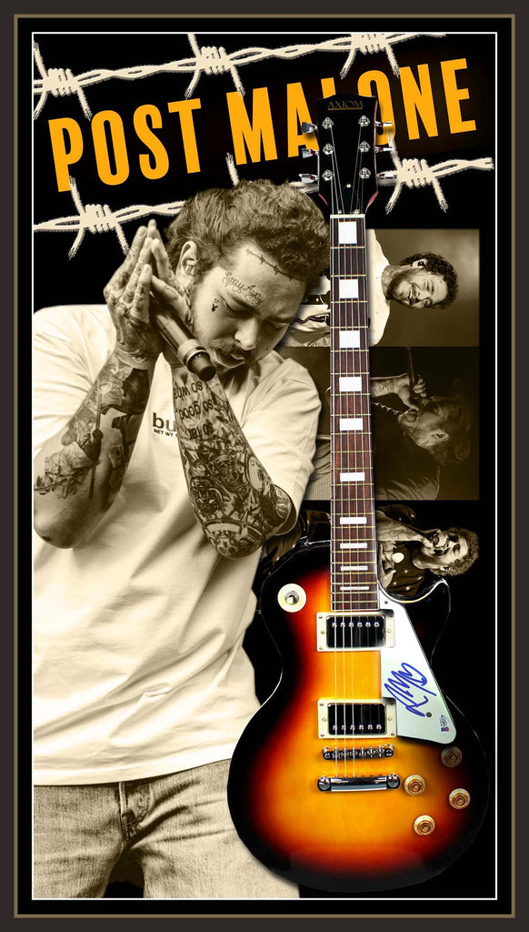 Post MALONE Signed & Framed Electric Guitar (Beckett)