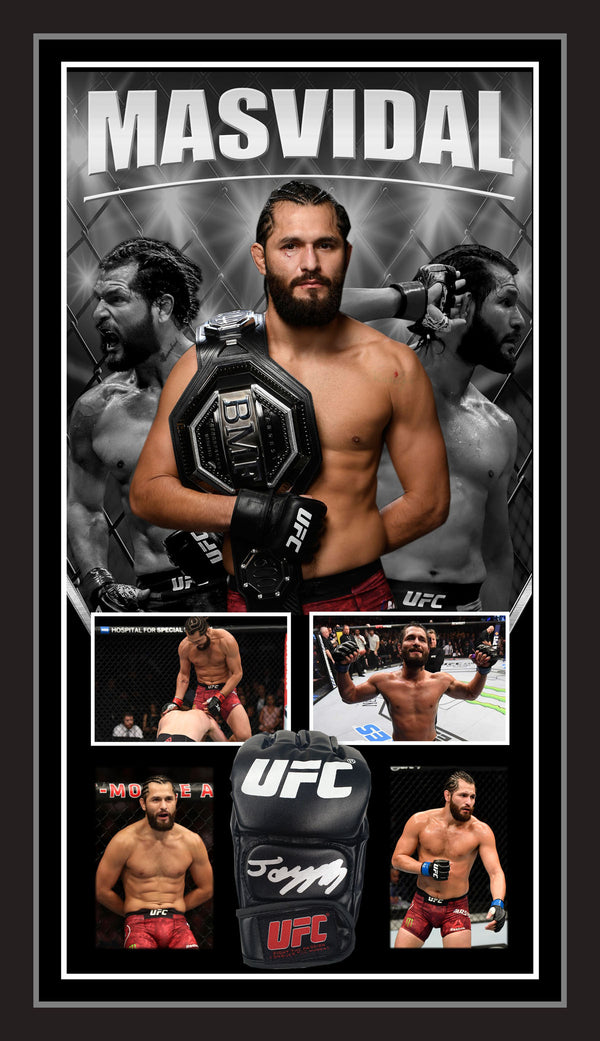 Jorge Masvidal Signed & Framed UFC Glove (James Spence Witnessed)