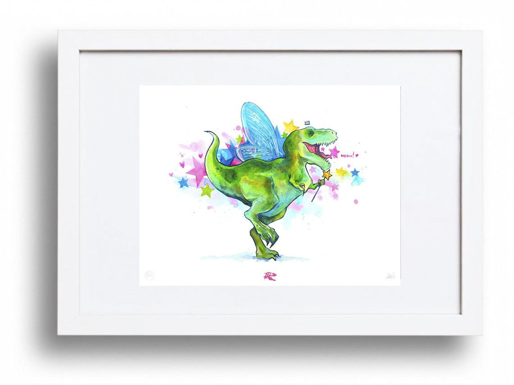Lora Zombie Limited Release - Meow-Rex - 1st Edition Art Framed