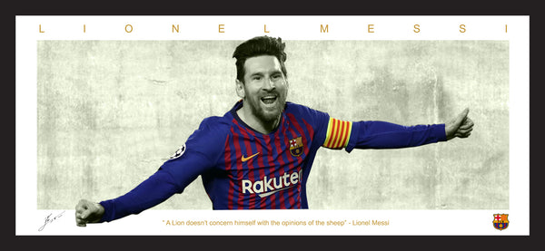 Lionel MESSI Barcelona FC WINGS Tribute FRAMED