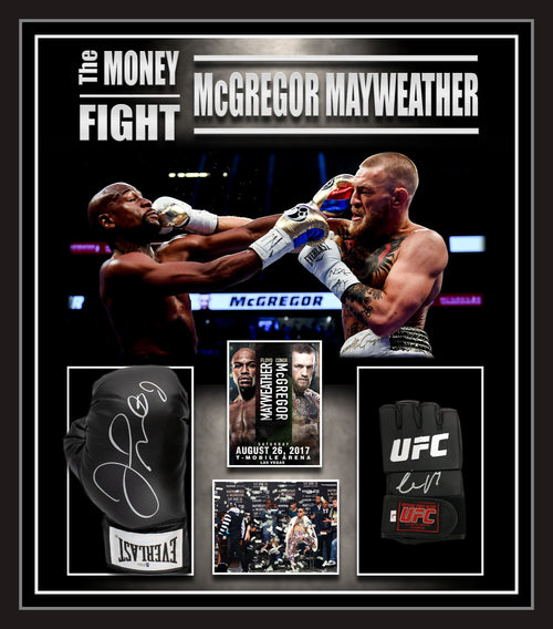 The Money Fight - McGregor & Mayweather Dual Signed Glove Limited Edition Tribute - (Beckett)
